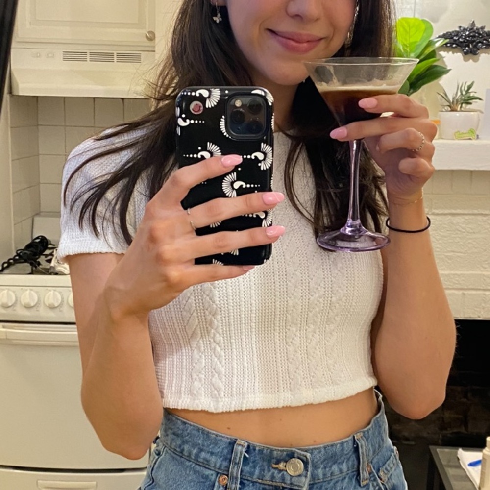 Zara white crop top